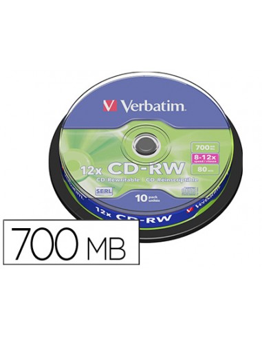 Cd-rw verbatim serl capacitat 700mb...