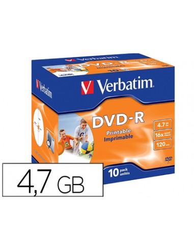 Dvd-r verbatim imprimible capacitat...
