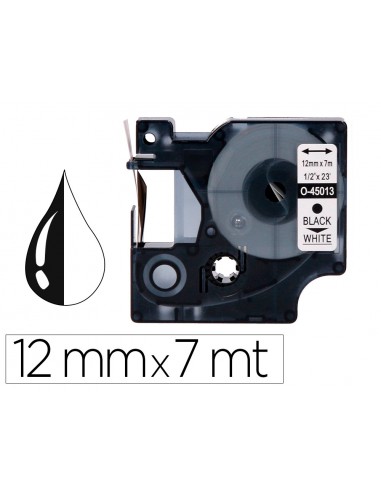 Cinta q-connect 1000 negre-blanc 12mm...
