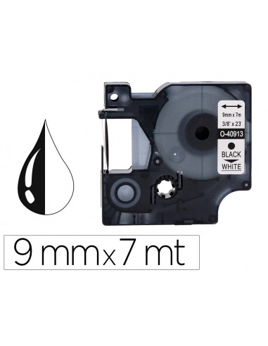 Cinta q-connect 1000 negre-blanc 9 mm...