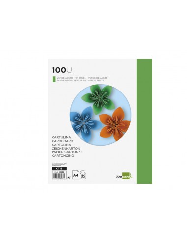 Cartolina liderpapel a4 180g/m2 verd...