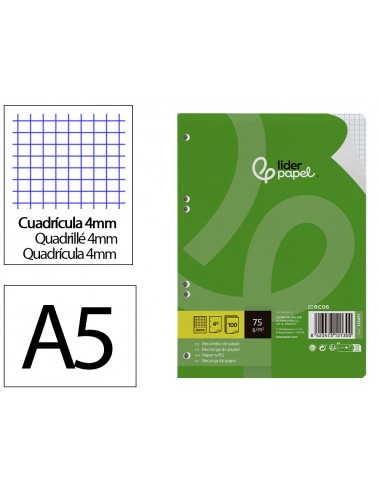 Recanvi liderpapel a5 100 fulls 75gr...
