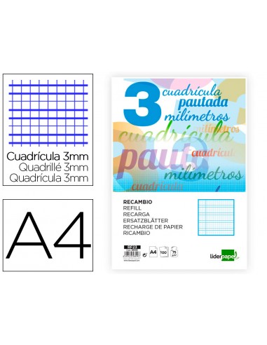 Recanvi liderpapel a4 pautaguia 100...