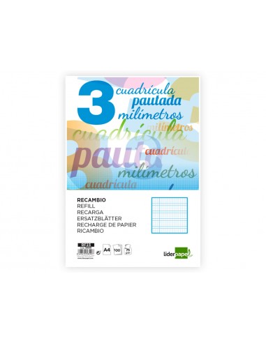 Recanvi liderpapel a4 pautaguia 100...