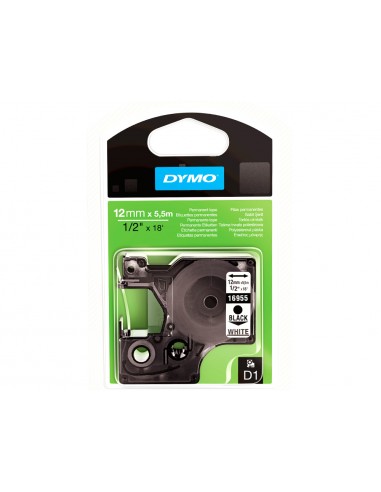 Cinta dymo negre blanc 12mm x 5,5 mt...