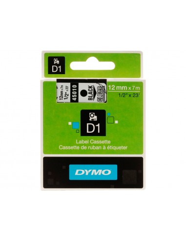 Cinta dymo negre transparent 12mm x7...