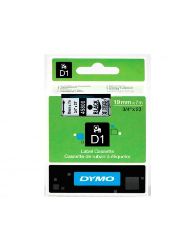 Cinta dymo negre transparent 19mm x 7...