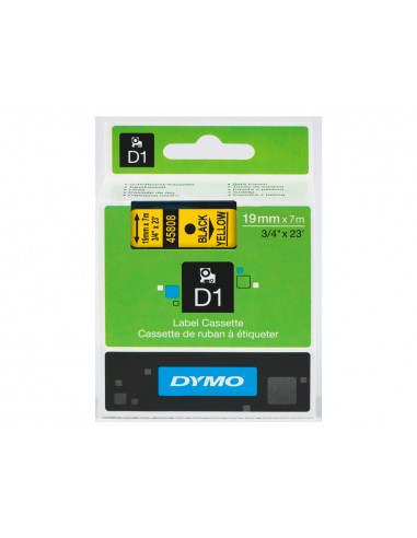 Cinta dymo negre groc 9mm x 7 mt d1
