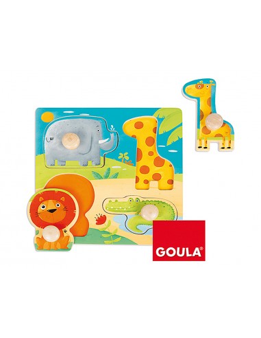 Puzle goula animals selva 4 peces