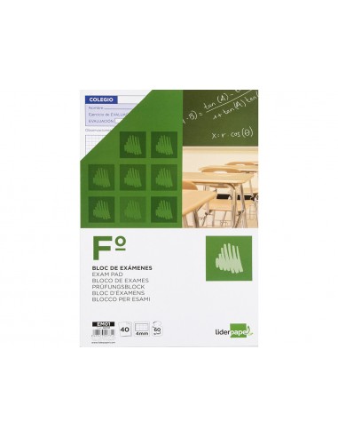 Bloc examens liderpapel quadre 4mm...