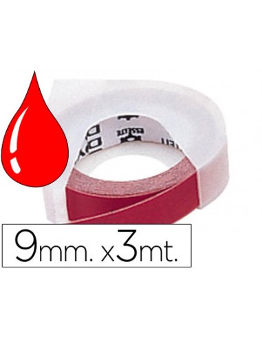 Cinta dymo 3d 9mm x 3 mt vermella...