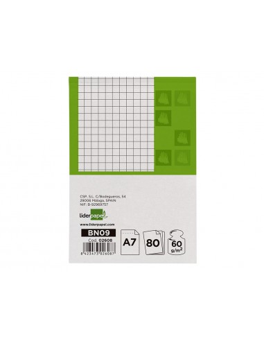 Bloc notes liderpapel quadre 4mm a7...