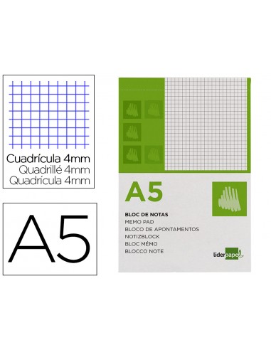 Bloc notes liderpapel quadre 4mm a5...