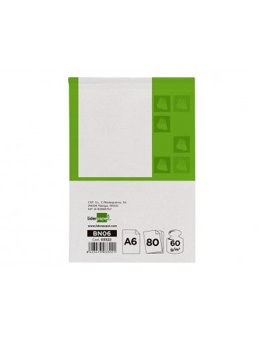 Bloc notes liderpapel llis a6 80...