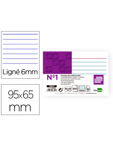 Fitxa liderpapel rayada nº1 65x95 mm...
