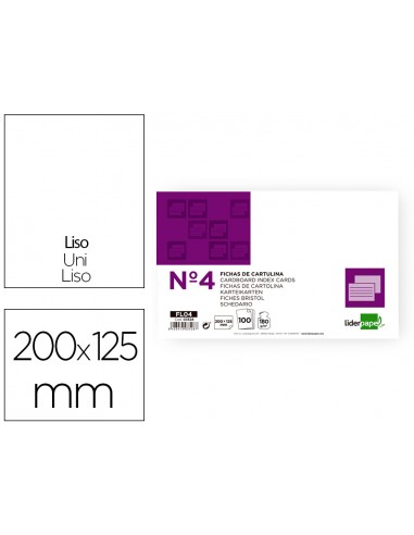 Fitxa liderpapel llisa nº4 125x200mm...
