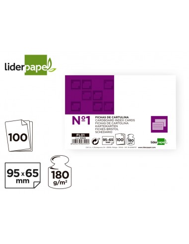 Fitxa liderpapel llisa nº1 65x95mm...