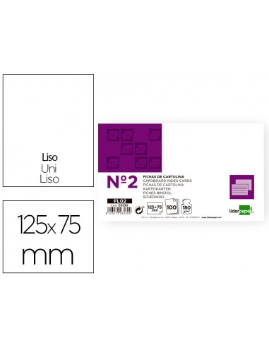 Fitxa liderpapel llisa nº2 75 x 125mm...