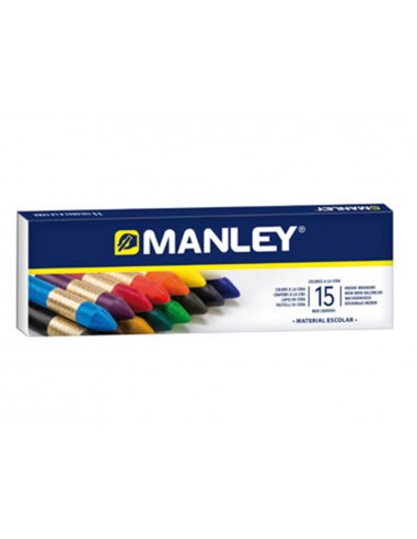 Llapis cera manley caixa de 15 colors...