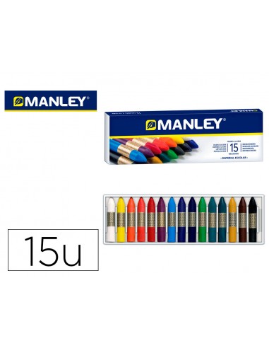Llapis cera manley caixa de 15 colors...