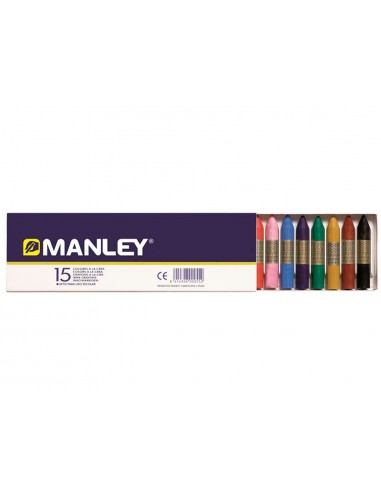 Llapis cera manley caixa de 15 colors...