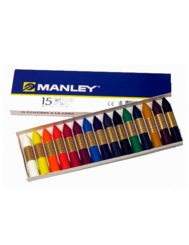 Llapis cera manley caixa de 15 colors...
