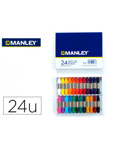 Llapis cera manley caixa de 24 colors...