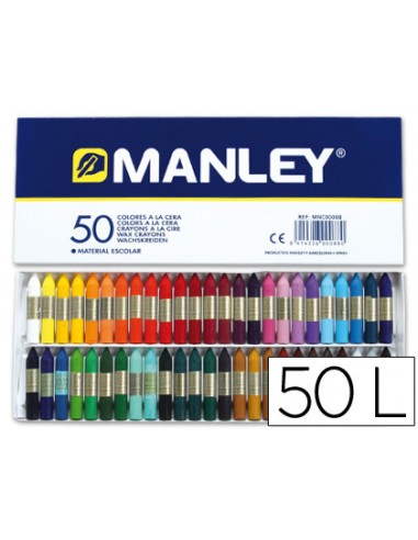 Llapis cera manley caixa de 50 colors...