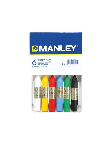 Llapis cera manley caixa de 6 colors...