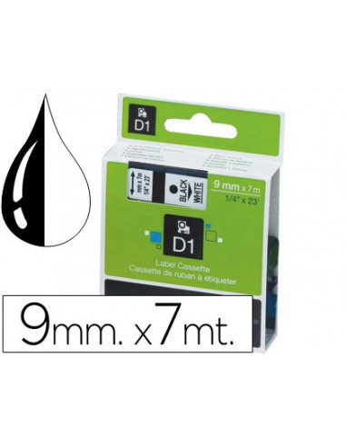 Cinta dymo negre-transparent 9mm x...