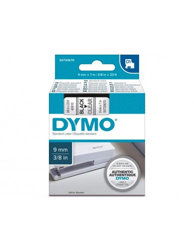 Cinta dymo negre-transparent 9mm x...