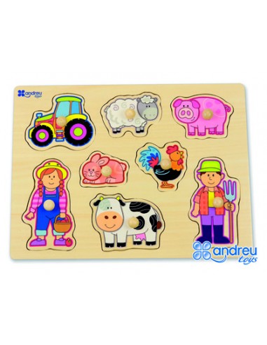 Puzle andreutoys fusta granja 8 peces
