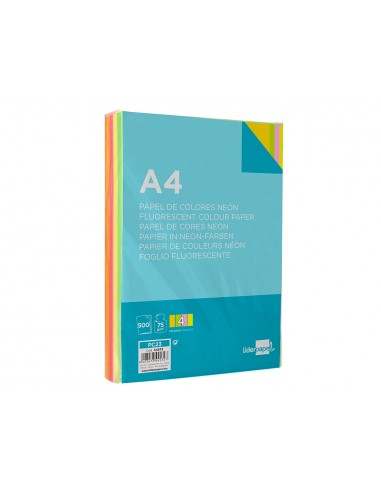 Paper color liderpapel a4 75gr neon 4...