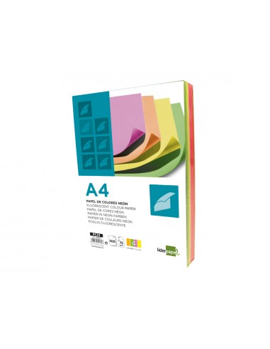 Paper color liderpapel a4 75gr neon 4...