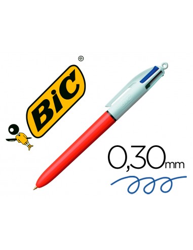 Boligraf bic quatre colors punta fina...