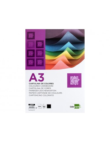 Cartolina liderpapel a3 180g/m2 negre...