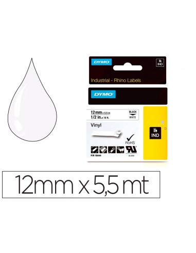 Cinta dymo vinil blanc 12mm x 5,5mt...