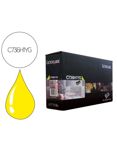 Toner làser lexmark c736h1yg groc...