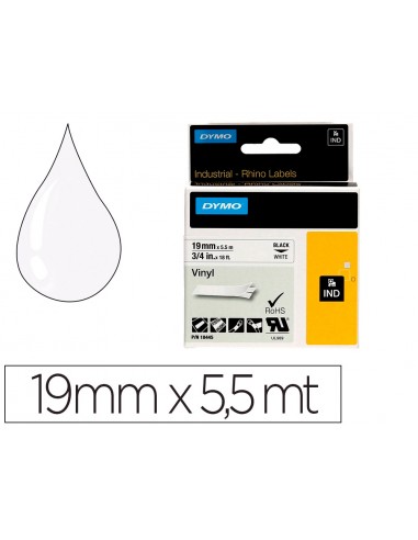 Cinta dymo vinil blanc 19mm x 5,5mt...