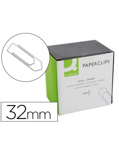 Clips niquelats q-connect 32 mm caixa...