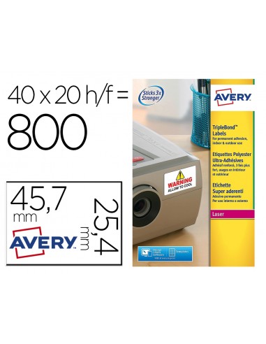 Etiqueta adhesiva avery poliester...