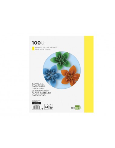Cartolina liderpapel a4 180g/m2 groc...