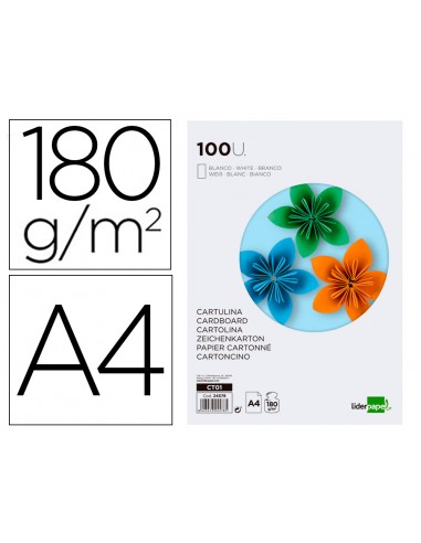 Cartolina liderpapel a4 180g/m2 blanc...