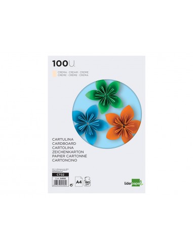 Cartolina liderpapel a4 180g/m2 crema...