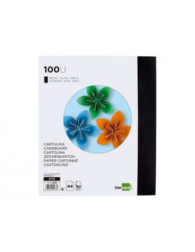 Cartolina liderpapel a4 180g/m2 negre...