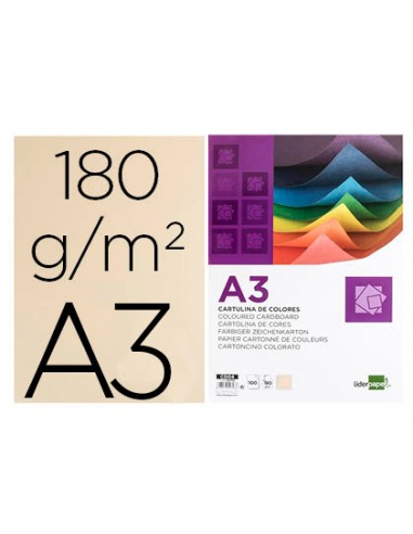 Cartolina liderpapel a3 180g/m2 crema...