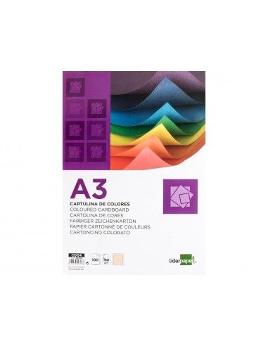 Cartolina liderpapel a3 180g/m2 crema...