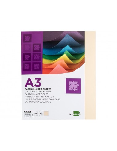 Cartolina liderpapel a3 180g/m2 crema...