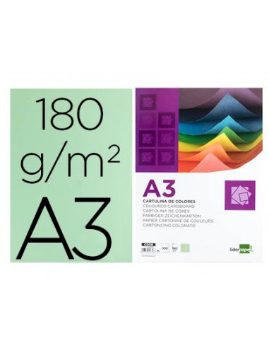 Cartolina liderpapel a3 180g/m2 verd...