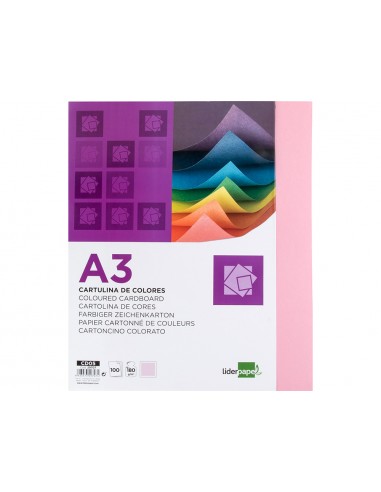 Cartolina liderpapel a3 180g/m2 rosa...